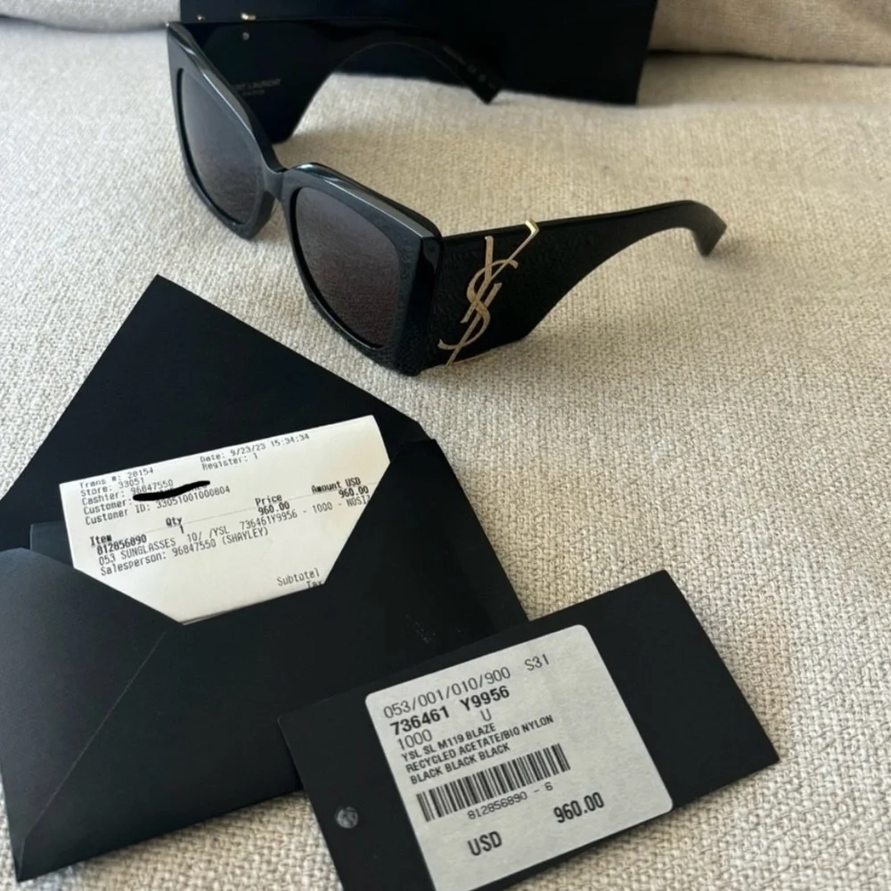 Authentic Saint Laurent SL M119 BLAZE cat eye Sunglasses with gold YSL emblem - Picture 2 of 16